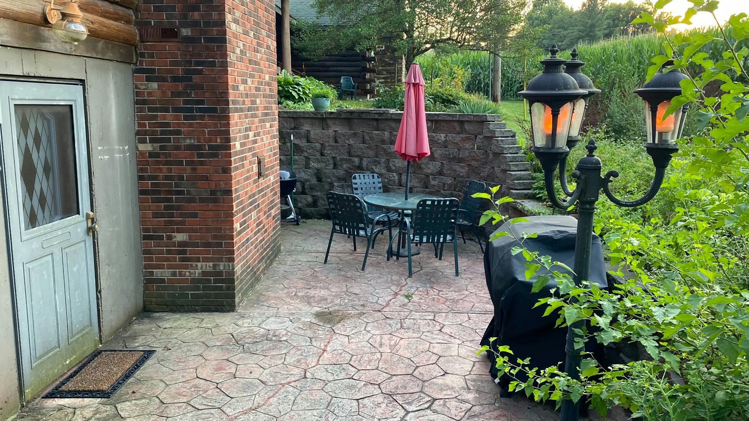 This private patio is charming and quiet.